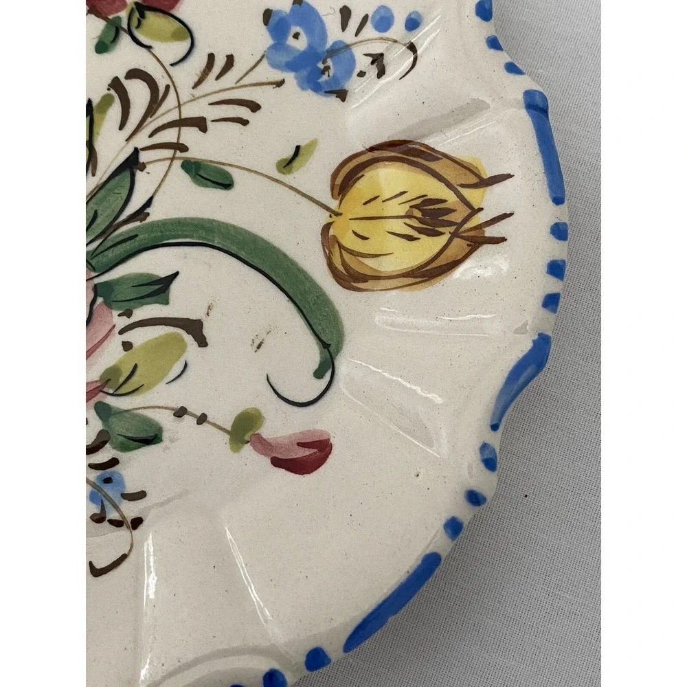 VTG Floral Painted Ceramic Dish ITALY Small Plate